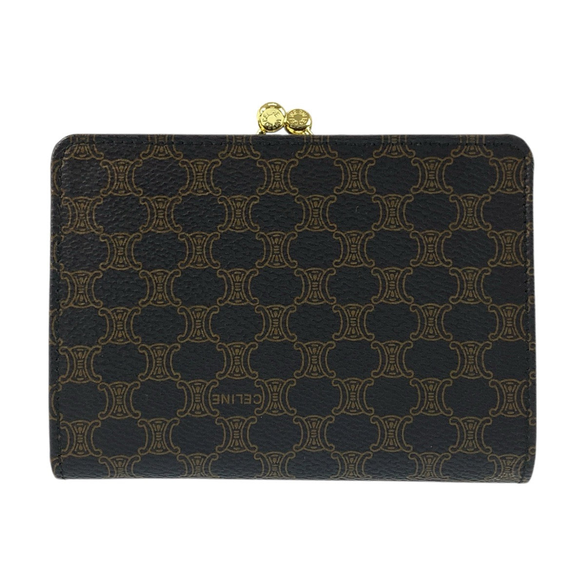 22008
CELINE セリーヌ ヴィンテージ マカダム ブラウン ブラック ゴールド金具 M/00/2 折財布 コンパクトウォレット レディース A21