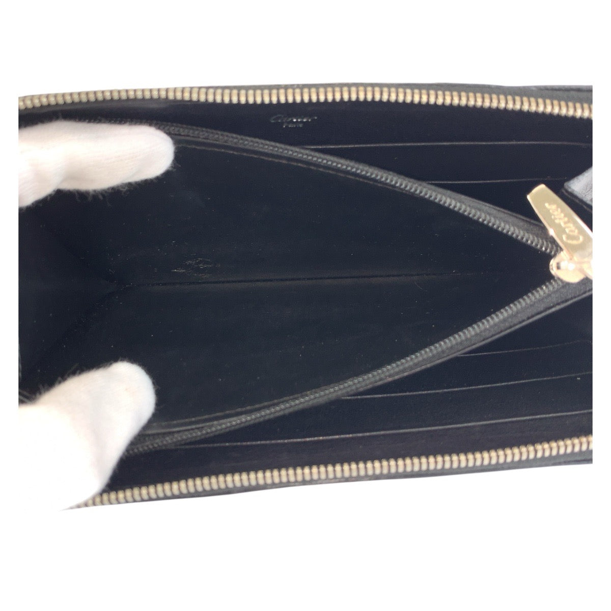 22009
CARTIER カルティエ ハッピーバースデー ブラック 黒 シルバー金具 パテントレザー FCPG 長財布 ロングウォレット レディース ABP18