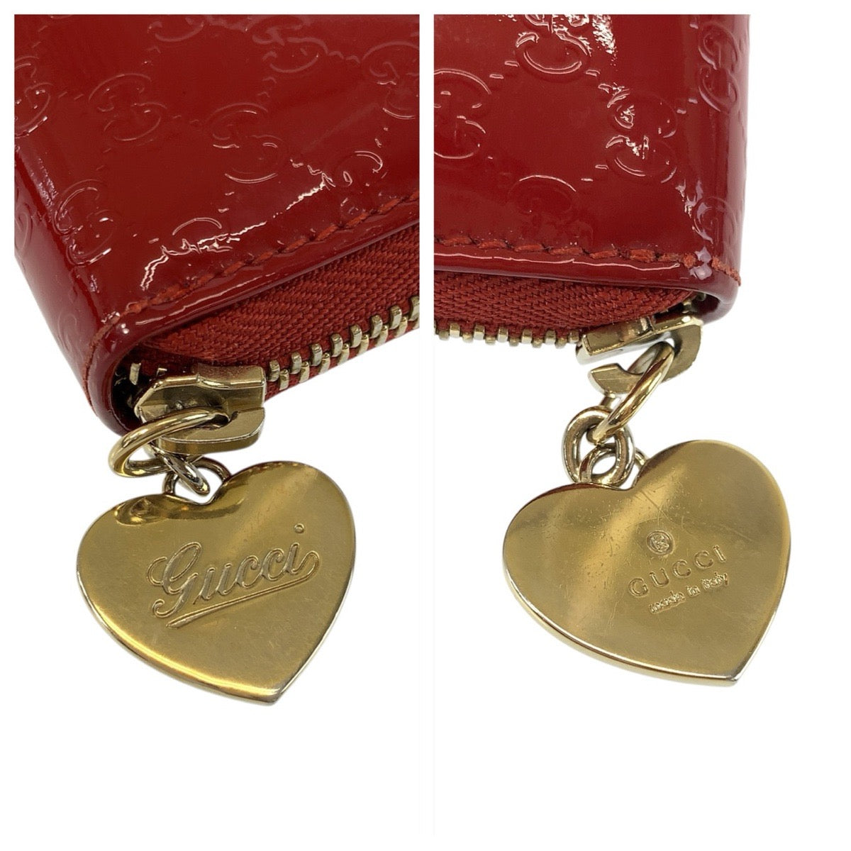 22011
GUCCI グッチ マイクログッチシマ レッド ゴールド金具 エナメル 308260 長財布 ロングウォレット レディース A24