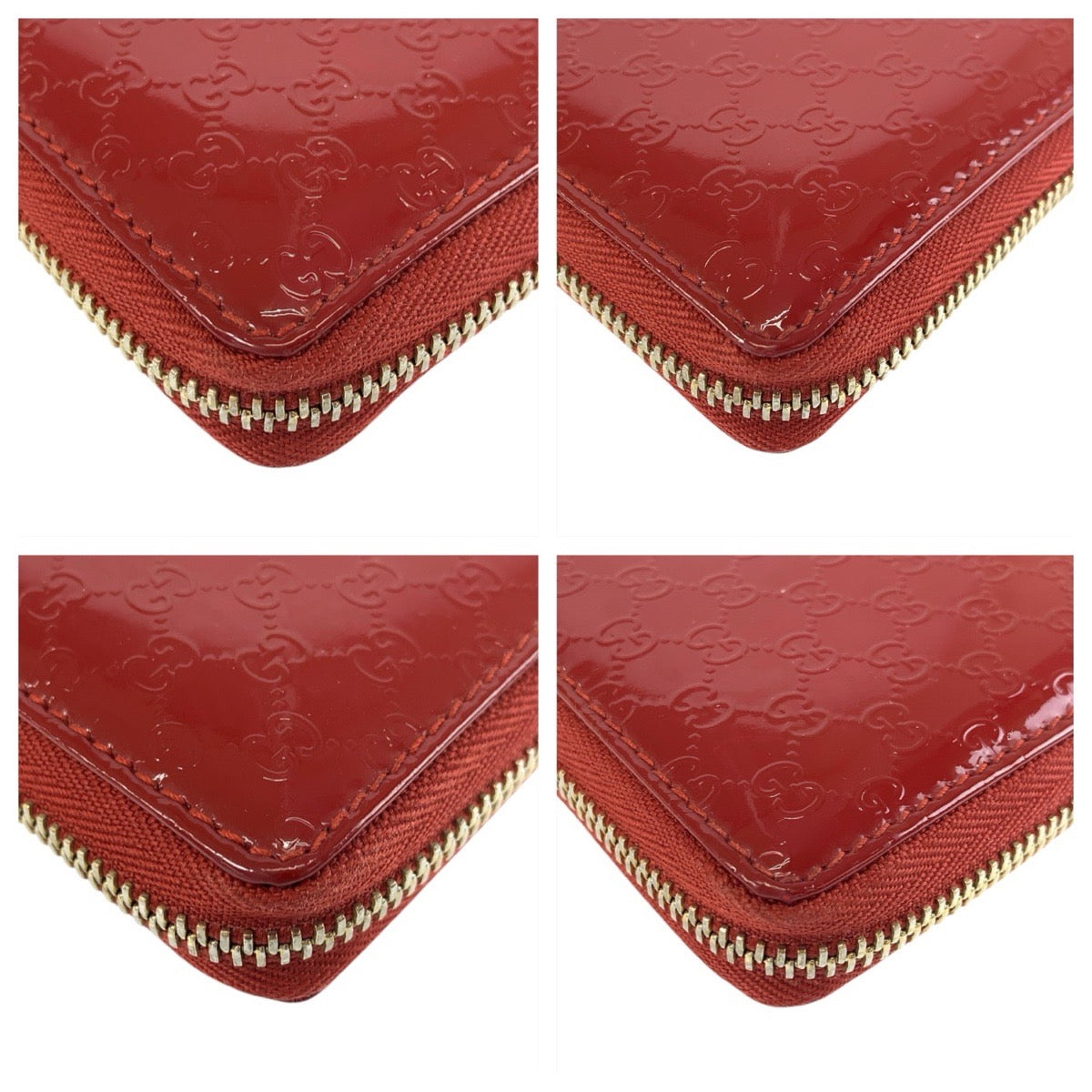 22011
GUCCI グッチ マイクログッチシマ レッド ゴールド金具 エナメル 308260 長財布 ロングウォレット レディース A24