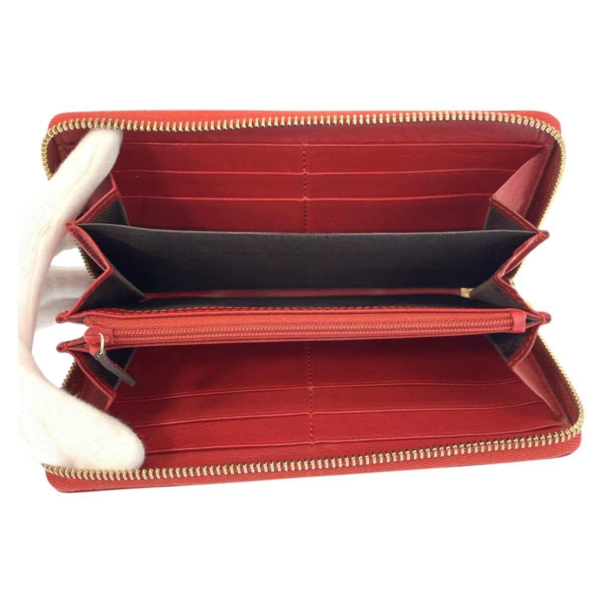 22011
GUCCI グッチ マイクログッチシマ レッド ゴールド金具 エナメル 308260 長財布 ロングウォレット レディース A24