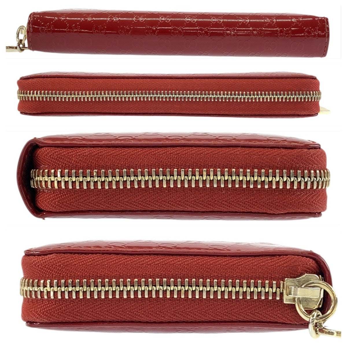 22011
GUCCI グッチ マイクログッチシマ レッド ゴールド金具 エナメル 308260 長財布 ロングウォレット レディース A24