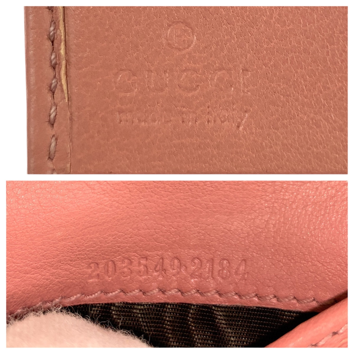 22013
GUCCI グッチ ハートロゴプレート ベージュ ピンク ゴールド金具 GGキャンバス / レザー 203549 折財布 コンパクトウォレット レディース ABP18