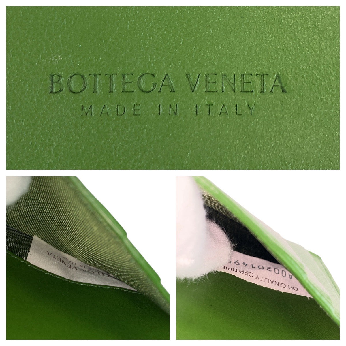 22014
BOTTEGAVENETA ボッテガヴェネタ イントレチャート グリーン ゴールド金具 レザー 折財布 コンパクトウォレット 男女兼用 レディース ABP21