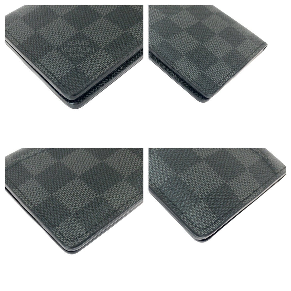 22015
LOUIS VUITTON Louis Vuitton Damier Organizer de Poche Black PVC N63075 Card Case Pass Case Business Card Holder Men's A21