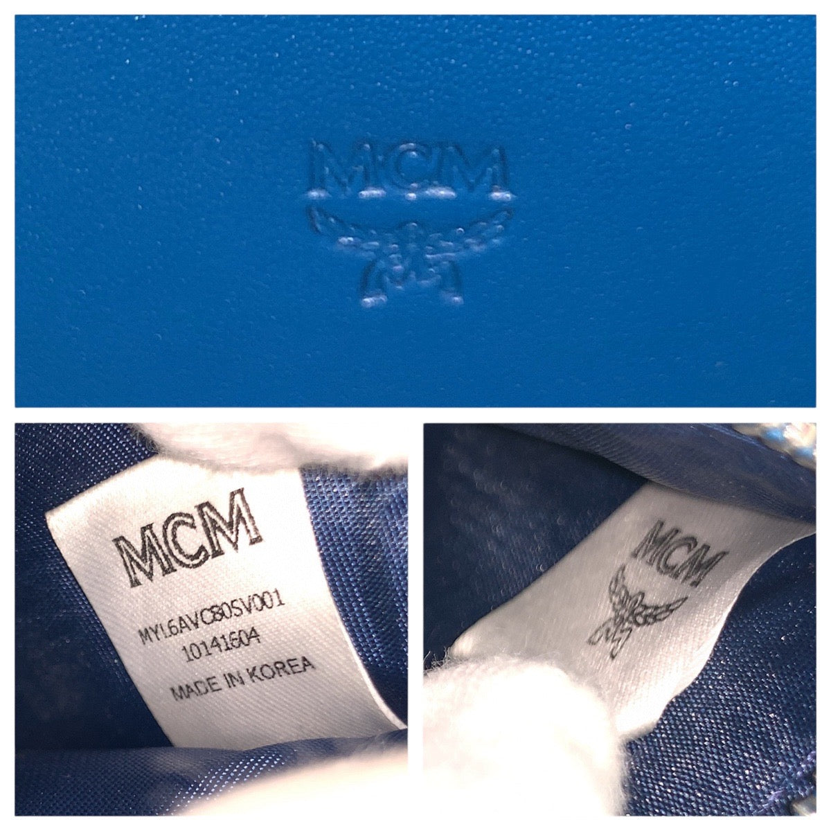 22016
MCM エム シー エム シルバー ブルー シルバー金具 レザー MYL6AVC80SV001 長財布 ラウンドファスナー レディース A18