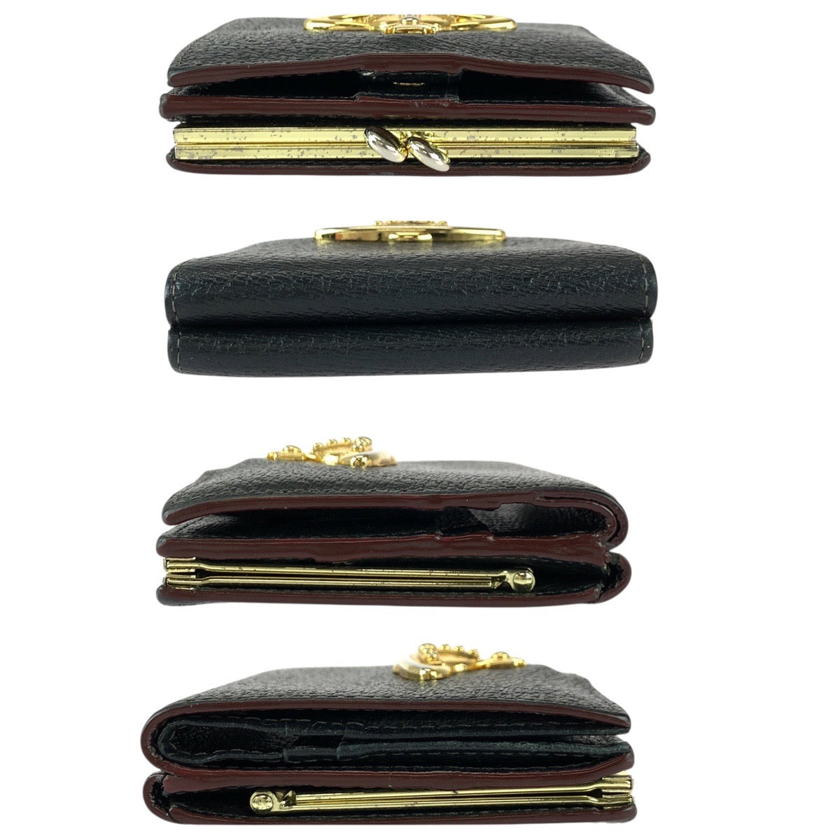 22017
Vivienne Westwood ヴィヴィアンウエストウッド ブラック 黒 ゴールド金具 レザー 折財布 コンパクトウォレット レディース ABP14