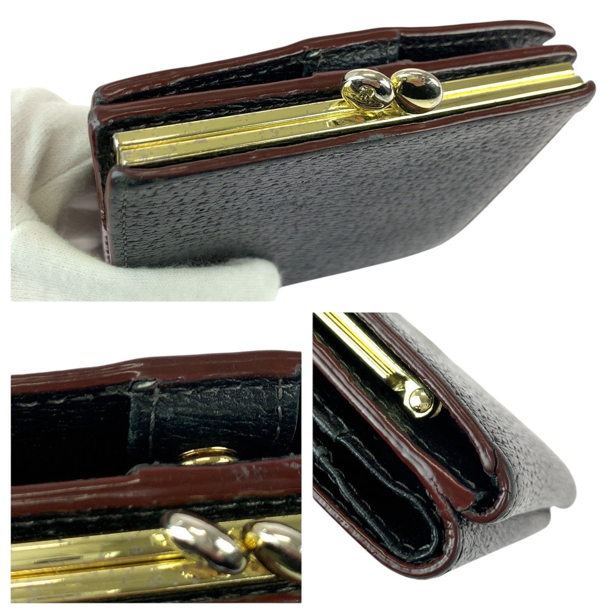 22017
Vivienne Westwood ヴィヴィアンウエストウッド ブラック 黒 ゴールド金具 レザー 折財布 コンパクトウォレット レディース ABP14