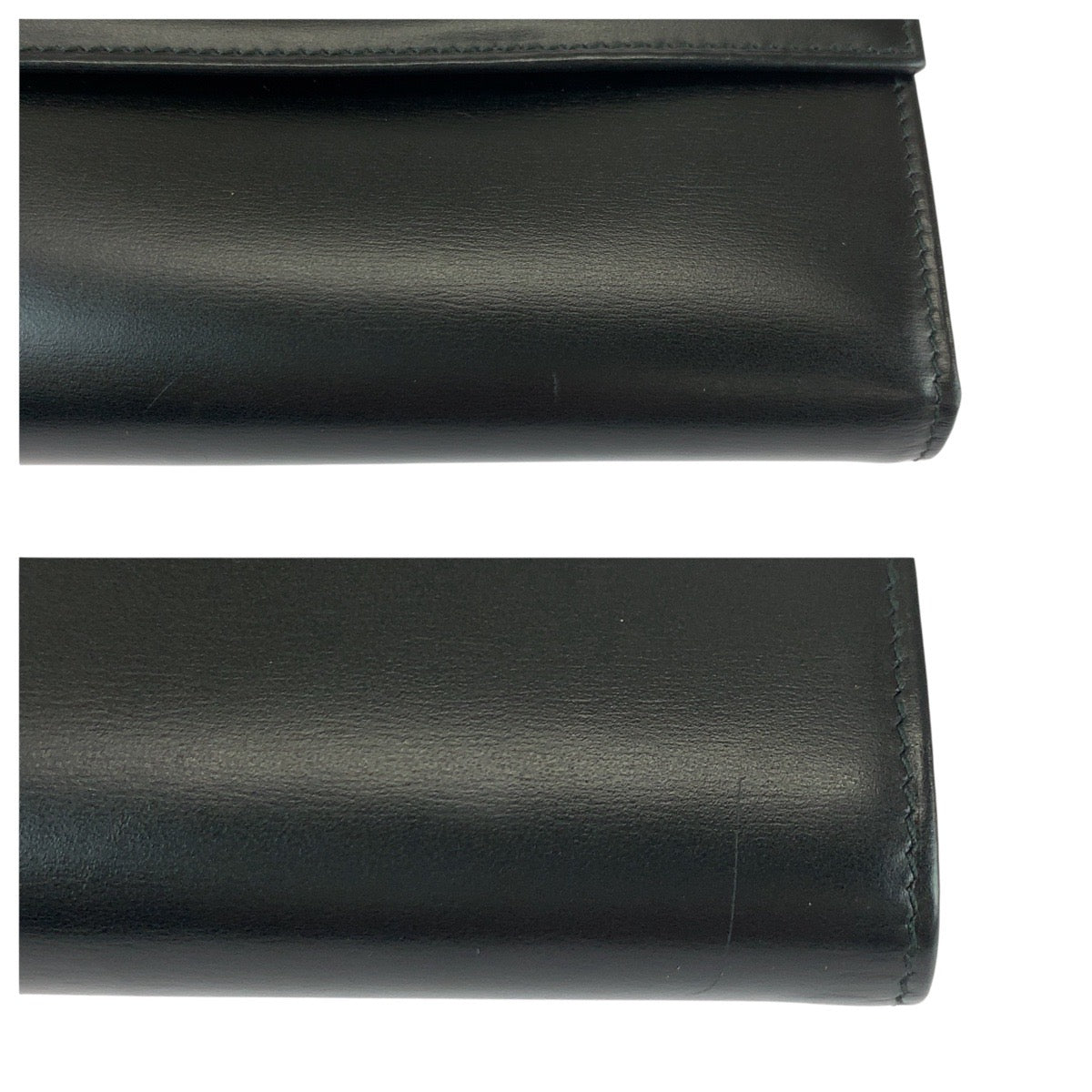 22018
CARTIER カルティエ パンテール パンサー ブラック 黒 ゴールド金具 レザー 折財布 コンパクウォレット レディース A28