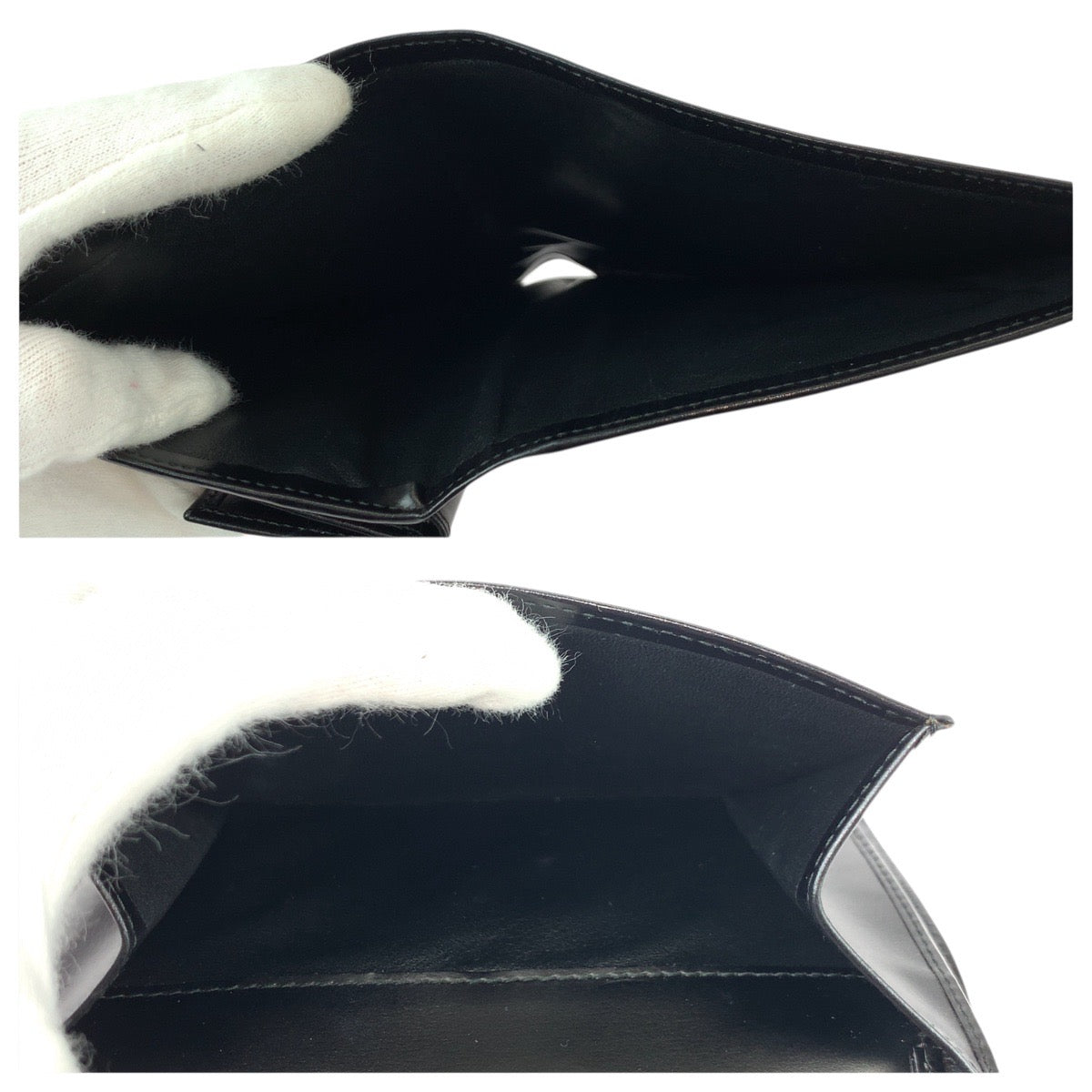 22018
CARTIER カルティエ パンテール パンサー ブラック 黒 ゴールド金具 レザー 折財布 コンパクウォレット レディース A28