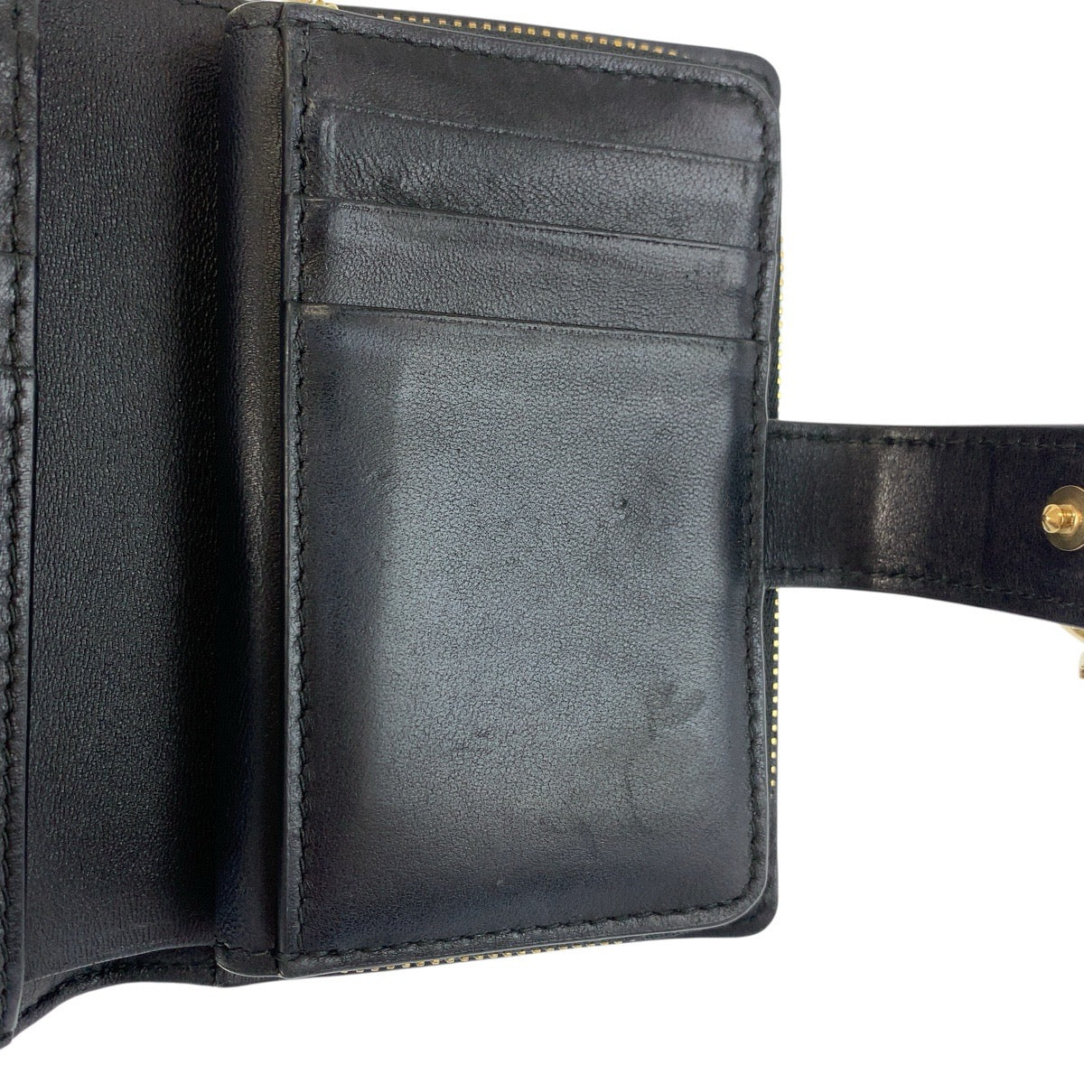 22021
Dior Cannage My Dior Dittany Black Gold Hardware Leather Folding Wallet Compact Wallet Ladies ABP28