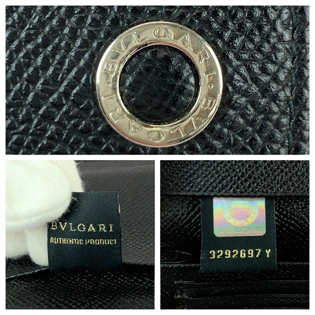 22023
BVLGARI ブルガリ ブラック 黒 シルバー金具 レザー 30400 カードケース パスケース 名刺入れ メンズ A16