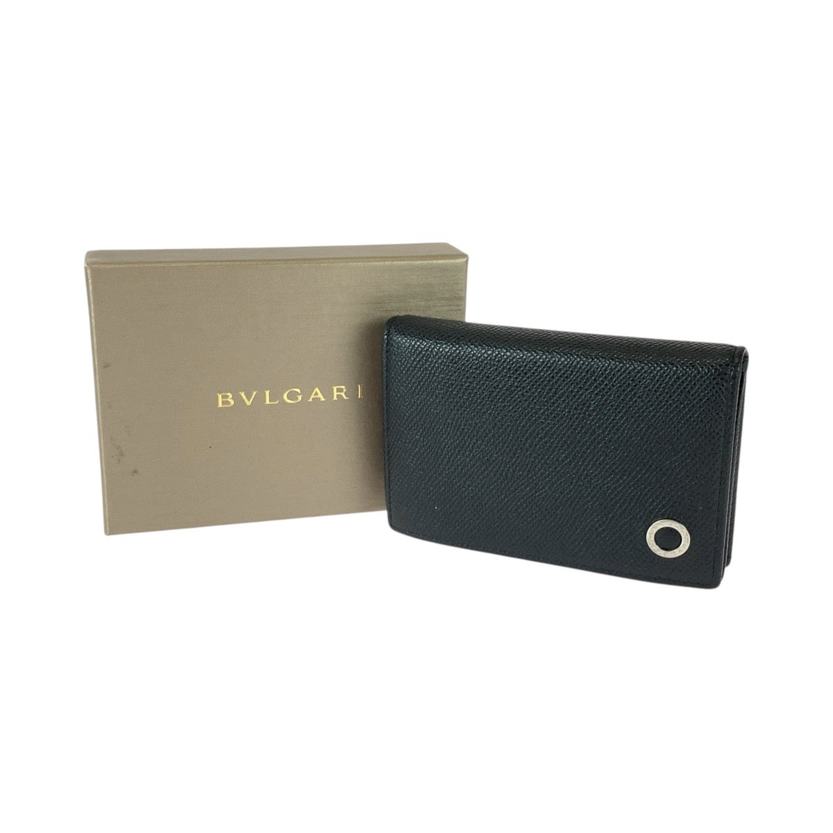 22023
BVLGARI ブルガリ ブラック 黒 シルバー金具 レザー 30400 カードケース パスケース 名刺入れ メンズ A16