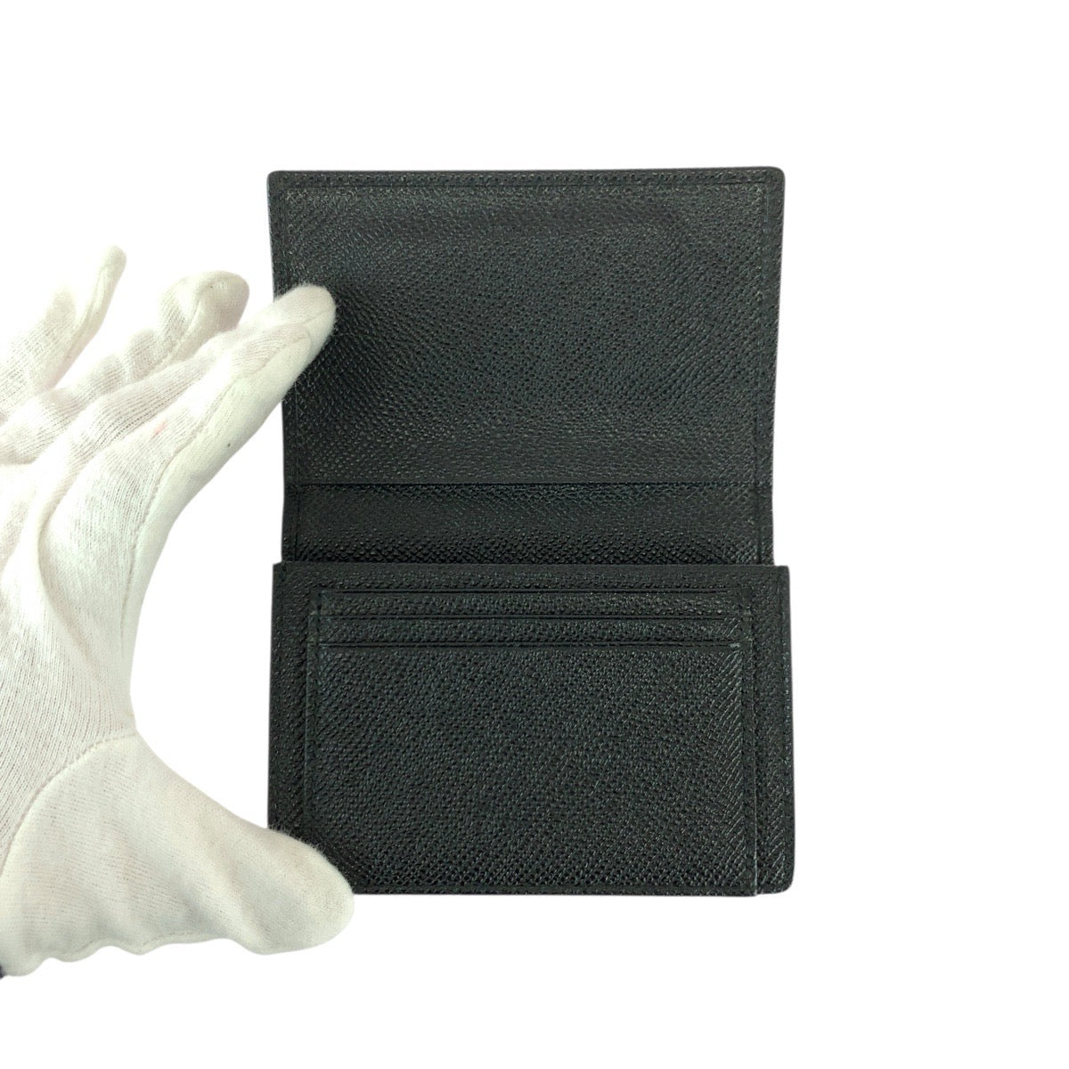 22023
BVLGARI ブルガリ ブラック 黒 シルバー金具 レザー 30400 カードケース パスケース 名刺入れ メンズ A16