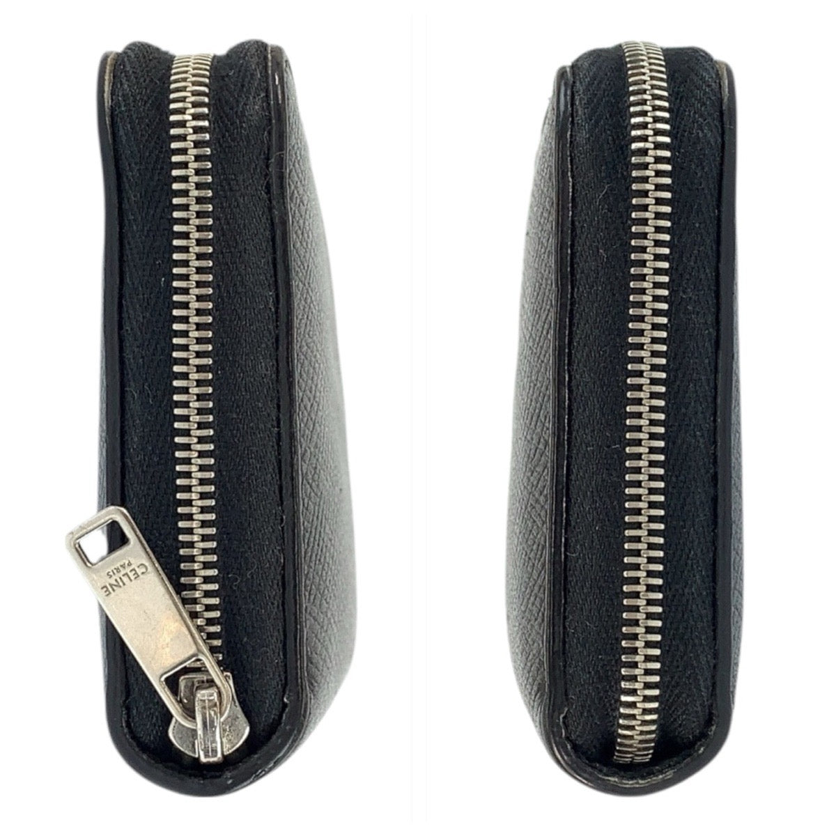 22026
CELINE セリーヌ ブラック 黒 シルバー金具 レザー コインケース 小銭入れ メンズ ABP21