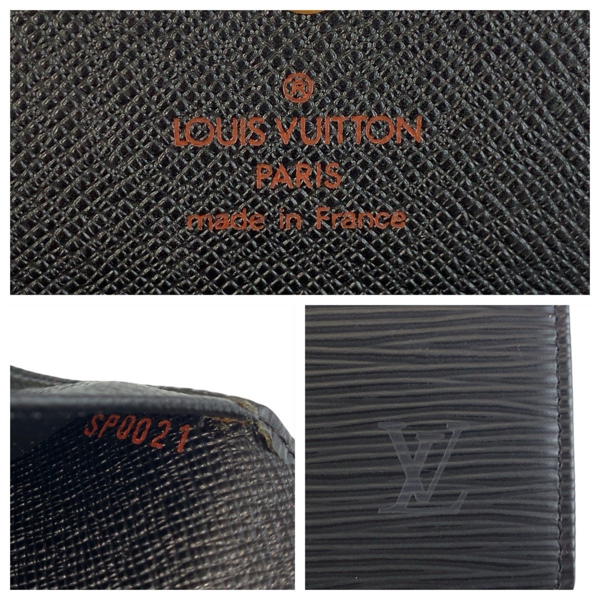 22028
LOUIS VUITTON ルイヴィトン エピ ポルトトレゾールエテュイパピエ ブラック 黒 ゴールド金具 レザー M63712 折財布 コンパクトウォレット メンズ A35