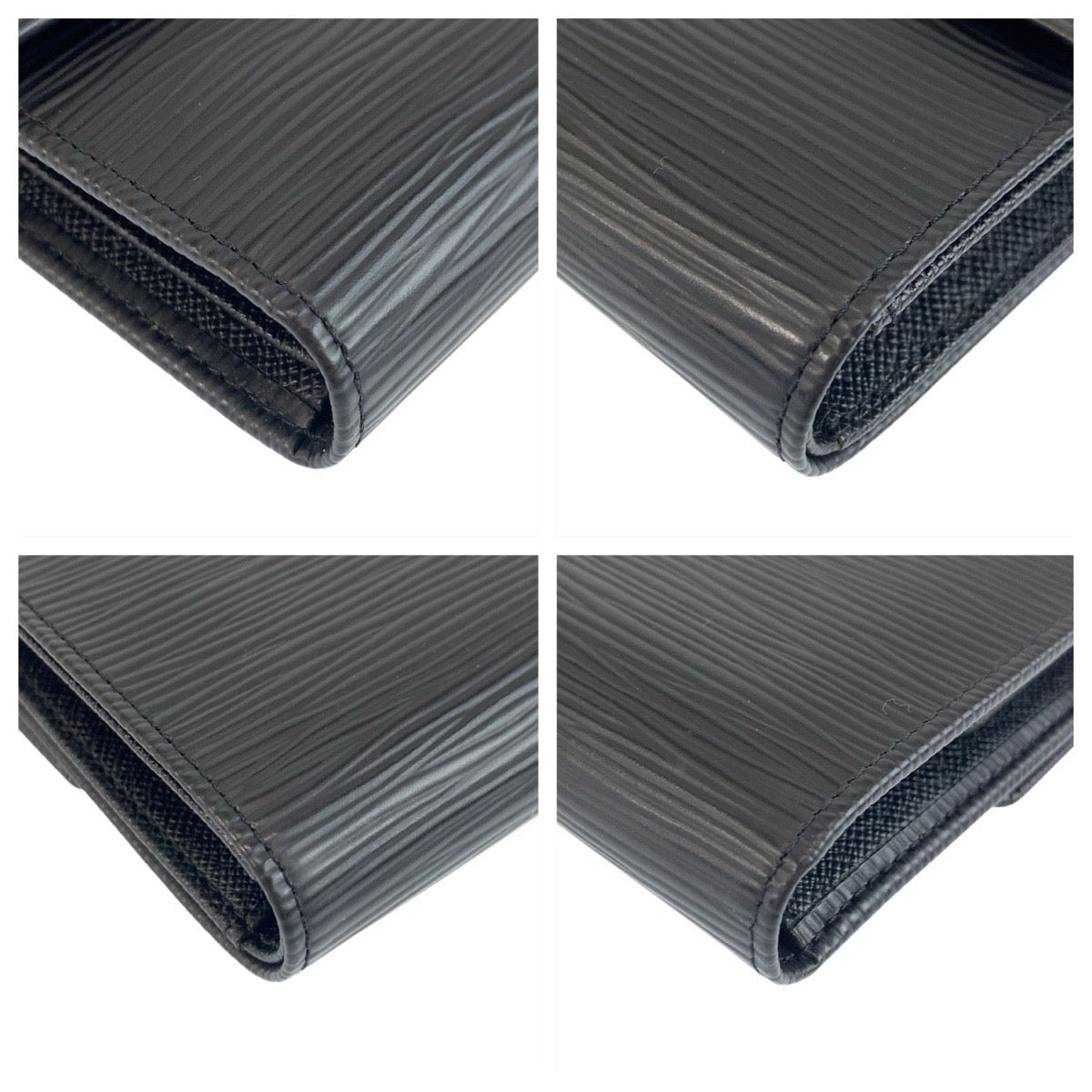 22028
LOUIS VUITTON ルイヴィトン エピ ポルトトレゾールエテュイパピエ ブラック 黒 ゴールド金具 レザー M63712 折財布 コンパクトウォレット メンズ A35