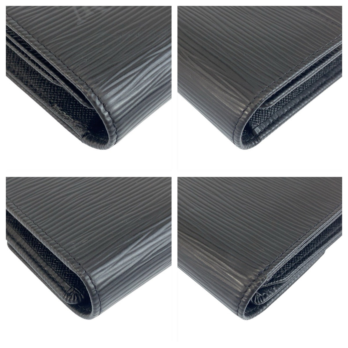 22028
LOUIS VUITTON ルイヴィトン エピ ポルトトレゾールエテュイパピエ ブラック 黒 ゴールド金具 レザー M63712 折財布 コンパクトウォレット メンズ A35