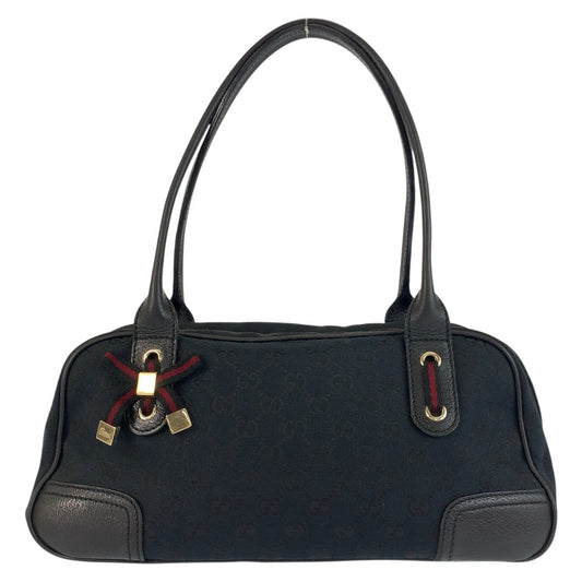 22029
GUCCI グッチ プリンシー ブラック 黒 ゴールド金具 GGキャンバス / レザー 161720 ショルダーバッグ ハンドバッグ レディース ABP37