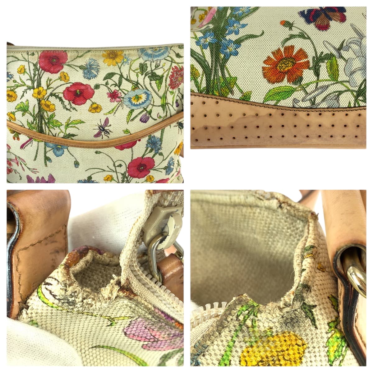 22034
GUCCI グッチ フローラ マルチカラー ゴールド金具 キャンバス / レザー 145857 ショルダーバッグ レディース AB35