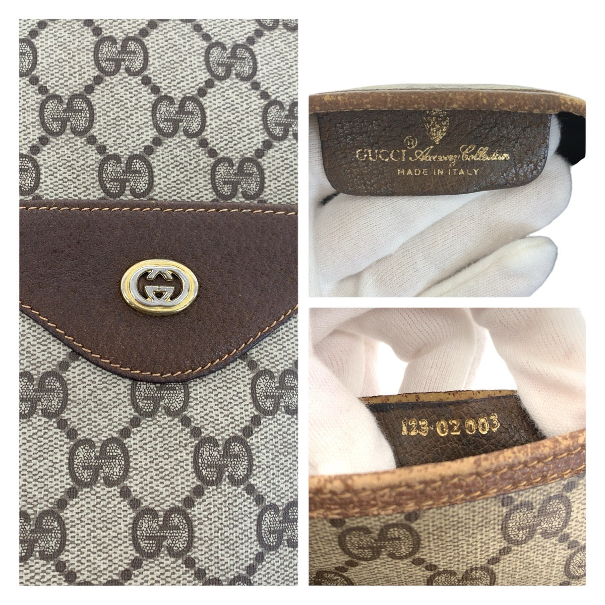 22036
GUCCI グッチ ヴィンテージ オールドグッチ シェリーライン ベージュ ブラウン GGスプリームキャンバス / レザー 123 02 003 トートバッグ ショルダーバッグ レディース AB21