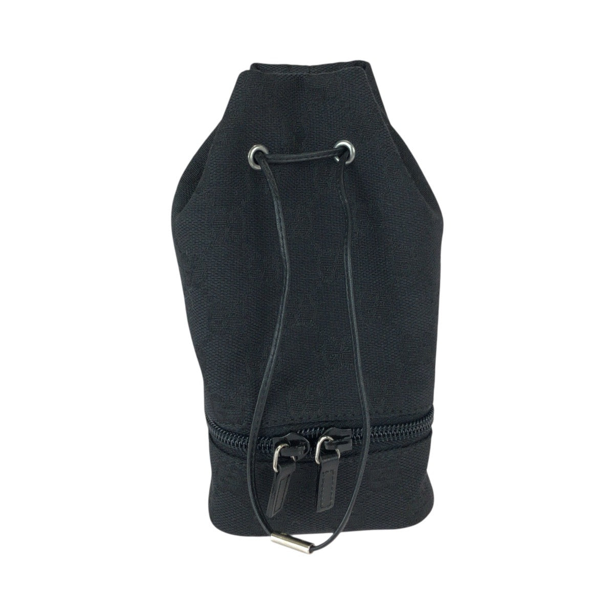 22038
GUCCI グッチ ブラック 黒 GGキャンバス / レザー 039 1054 ハンドバッグ 巾着ポーチ レディース A21