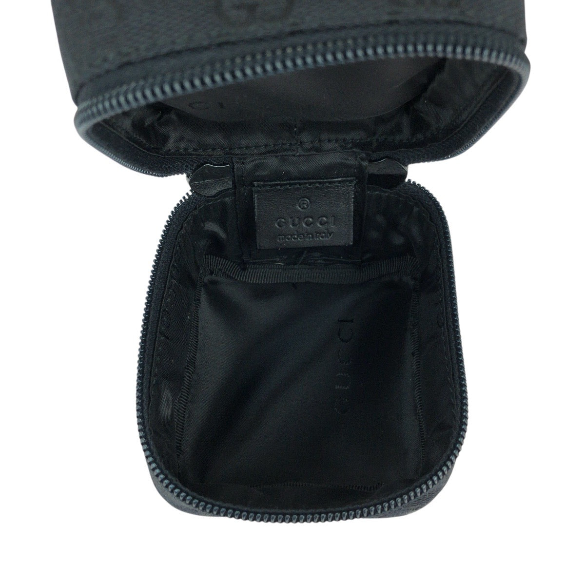 22038
GUCCI グッチ ブラック 黒 GGキャンバス / レザー 039 1054 ハンドバッグ 巾着ポーチ レディース A21