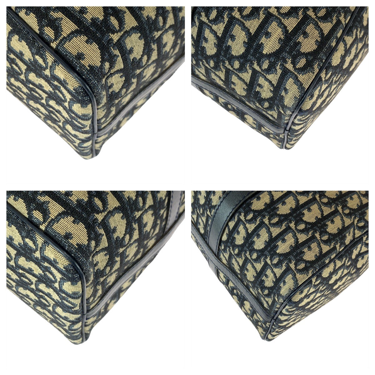 22039
Christian Dior クリスチャンディオール トロッター ベージュ ネイビー シルバー金具 キャンバス / レザー ハンドバッグ ミニボストンバッグ レディース ABP49