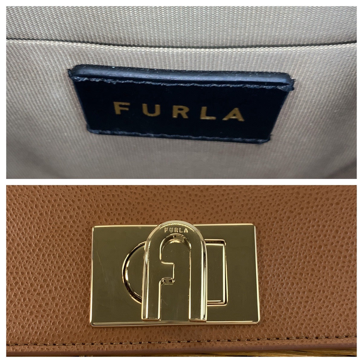 22041
Furla 1927 Brown Beige Gold Hardware Rattan / Leather Handbag Shoulder Bag 2way Women's A21