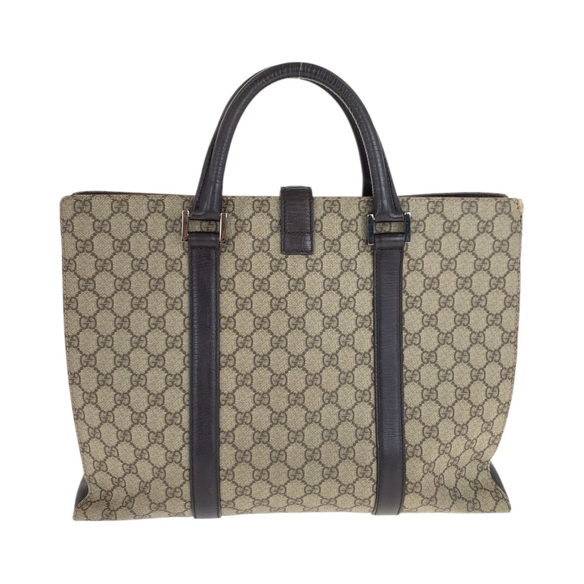 22044
GUCCI Brown Beige GG Supreme Canvas / Leather 114262 Business Bag Handbag Men's AB37
