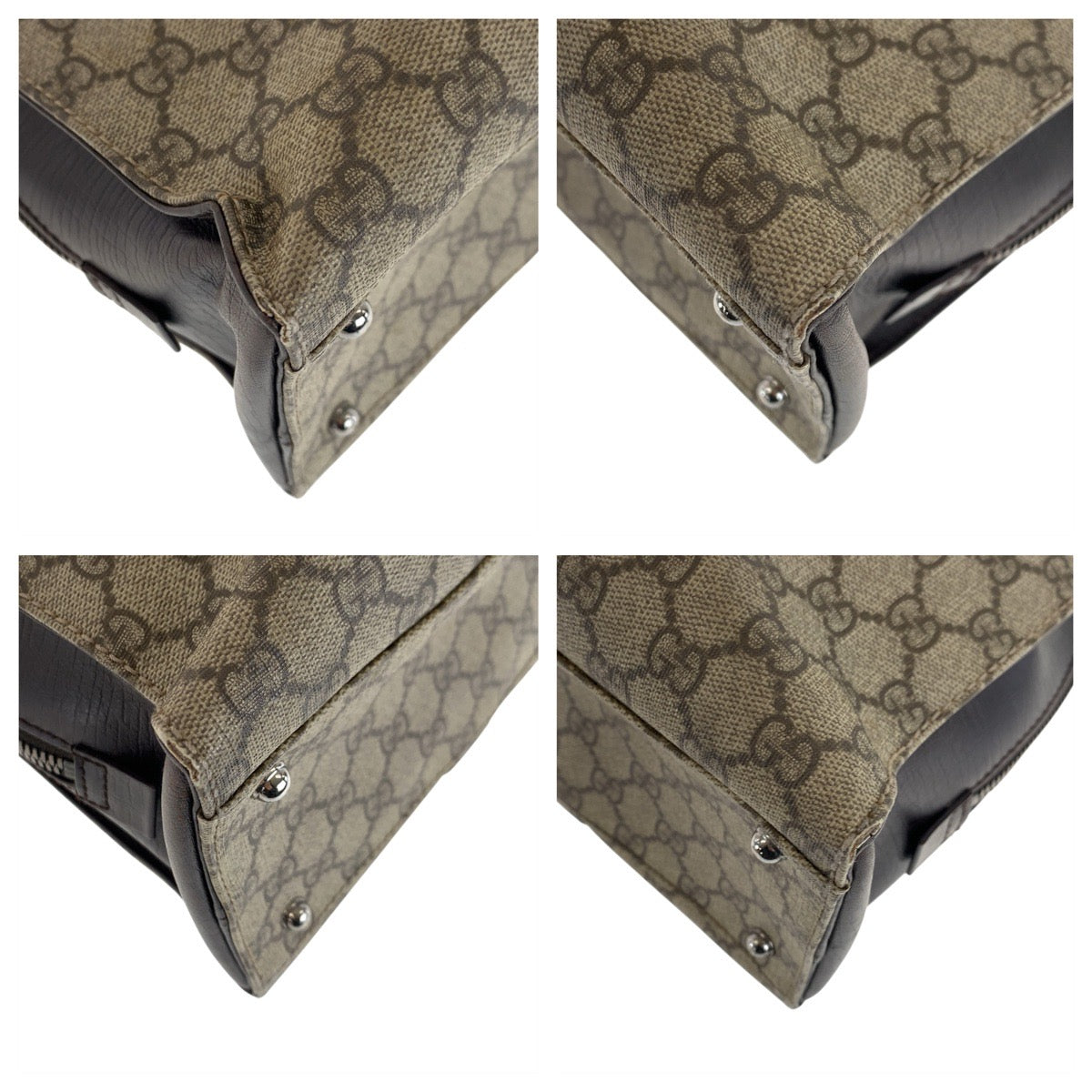 22044
GUCCI Brown Beige GG Supreme Canvas / Leather 114262 Business Bag Handbag Men's AB37