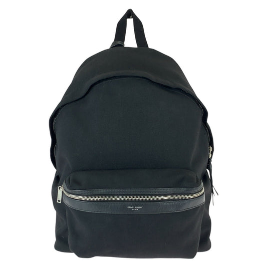 22047
SAINT LAURENT サンローラン シティ ブラック 黒 シルバー金具 キャンバス / レザー 534967 リュックサック バックパック メンズ ABP36