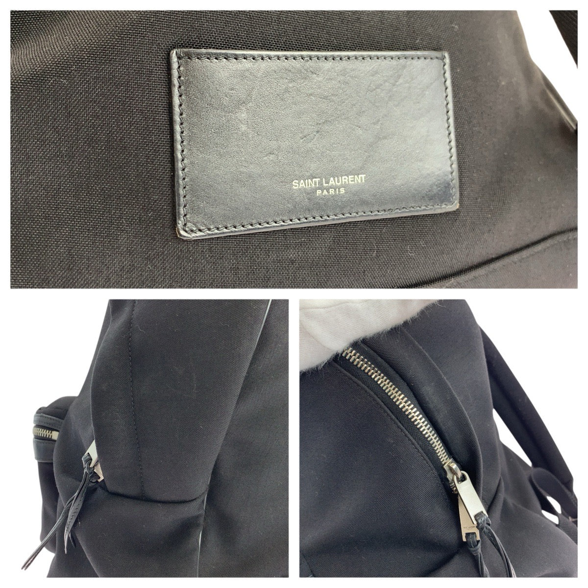 22047
SAINT LAURENT サンローラン シティ ブラック 黒 シルバー金具 キャンバス / レザー 534967 リュックサック バックパック メンズ ABP36