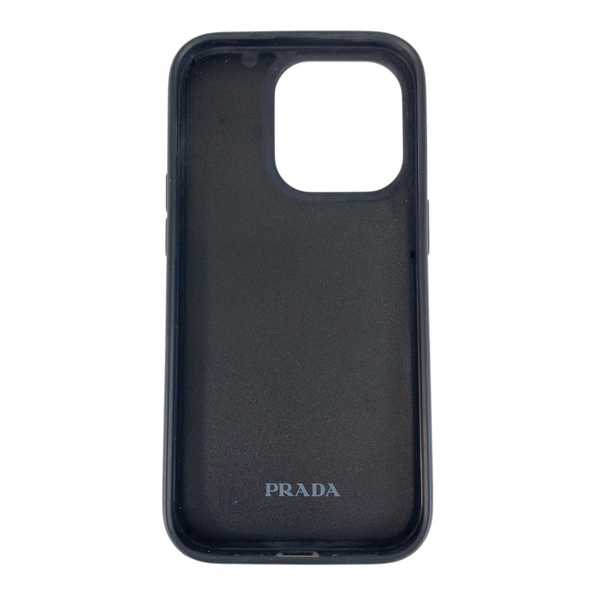 22049
PRADA Saffiano Triangle Logo Plate Black Gold Hardware Leather iPhone Case iPhone 15 Pro Case Men's ABP15