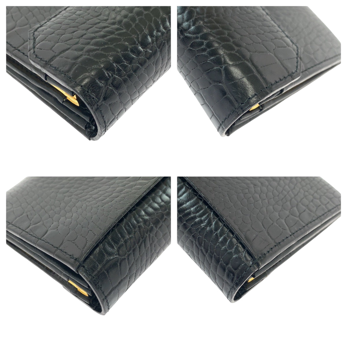 22050
YVES SAINT LAURENT イヴ サンローラン ヴィンテージ 型押し ブラック 黒 ゴールド金具 レザー 長財布 ロングウォレット レディース ABP28