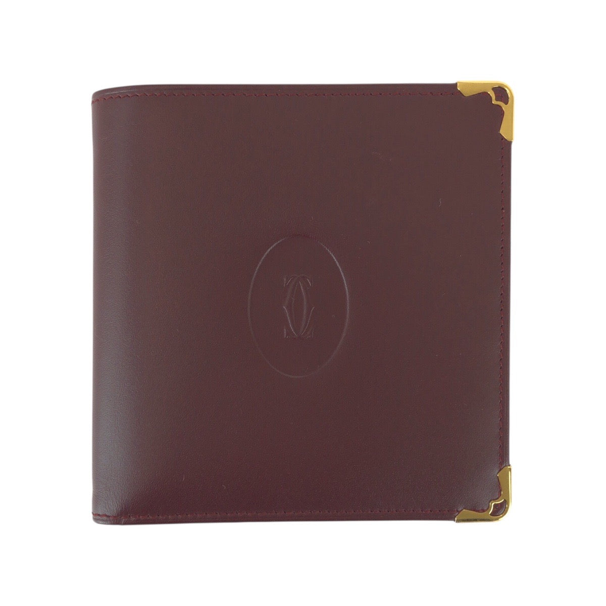 22054
CARTIER カルティエ マストライン ワインレッド ボルドー ゴールド金具 レザー 折り財布 コンパクトウォレット レディース A21