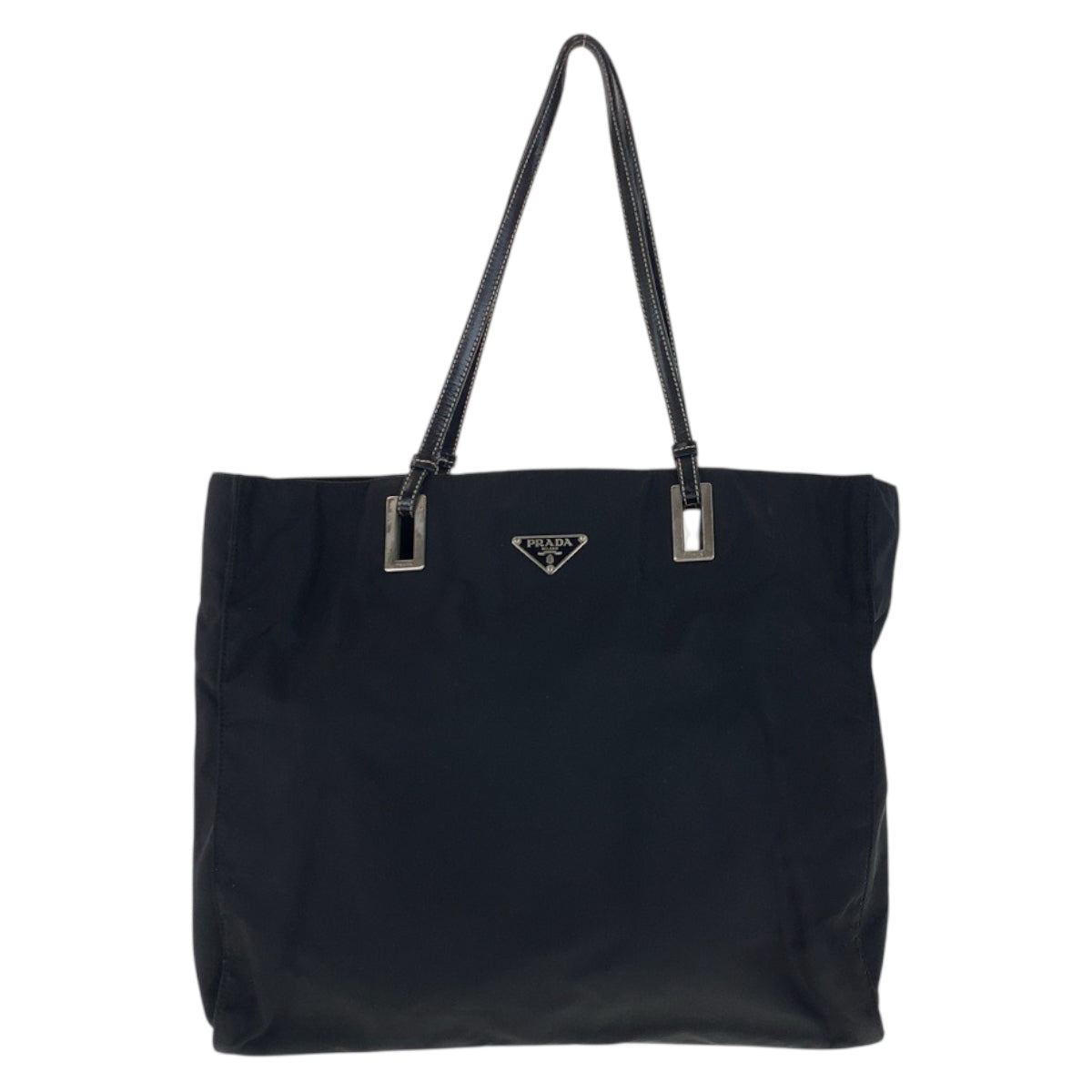 22056
PRADA プラダ テスート 三角ロゴプレート ブラック 黒 シルバー金具 ナイロン / レザー トートバッグ ショルダーバッグ レディース ABP35