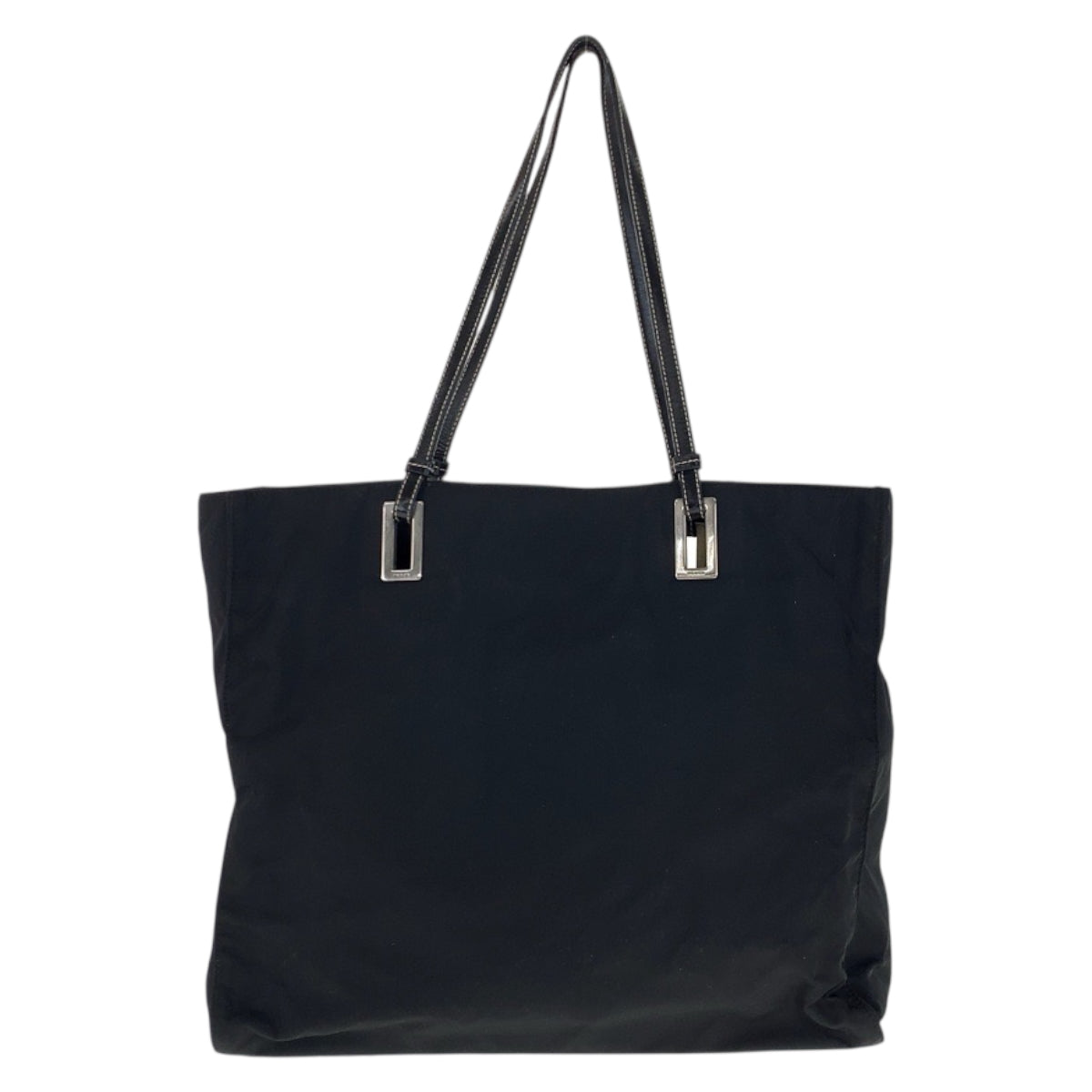 22056
PRADA プラダ テスート 三角ロゴプレート ブラック 黒 シルバー金具 ナイロン / レザー トートバッグ ショルダーバッグ レディース ABP35