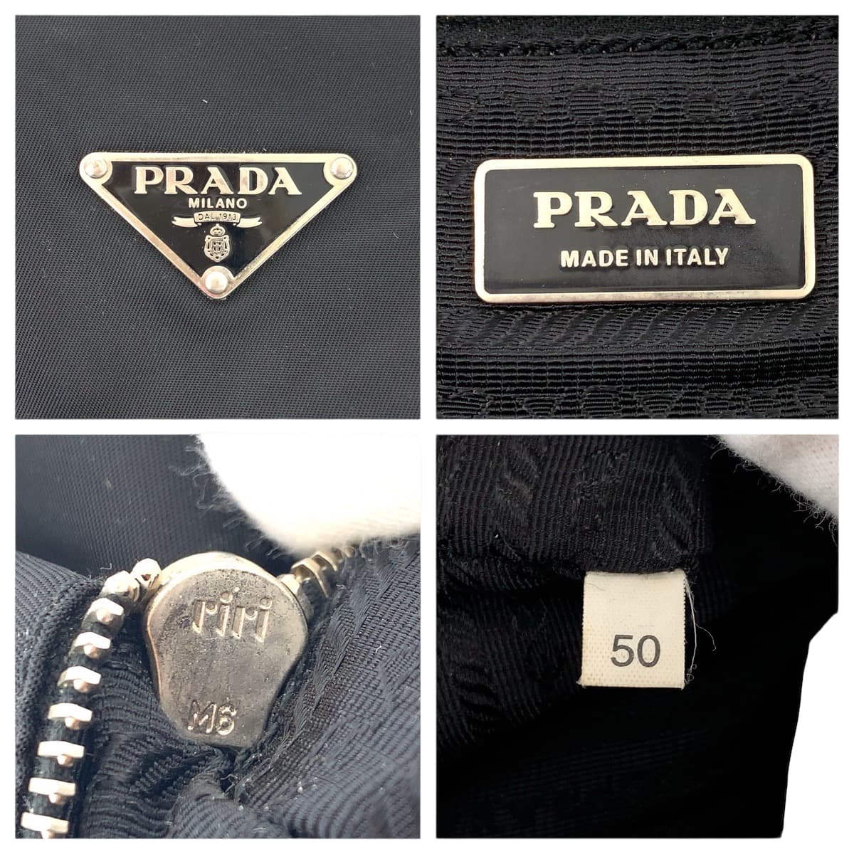 22056
PRADA プラダ テスート 三角ロゴプレート ブラック 黒 シルバー金具 ナイロン / レザー トートバッグ ショルダーバッグ レディース ABP35