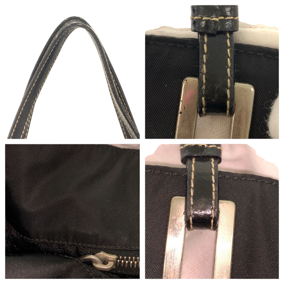 22056
PRADA プラダ テスート 三角ロゴプレート ブラック 黒 シルバー金具 ナイロン / レザー トートバッグ ショルダーバッグ レディース ABP35