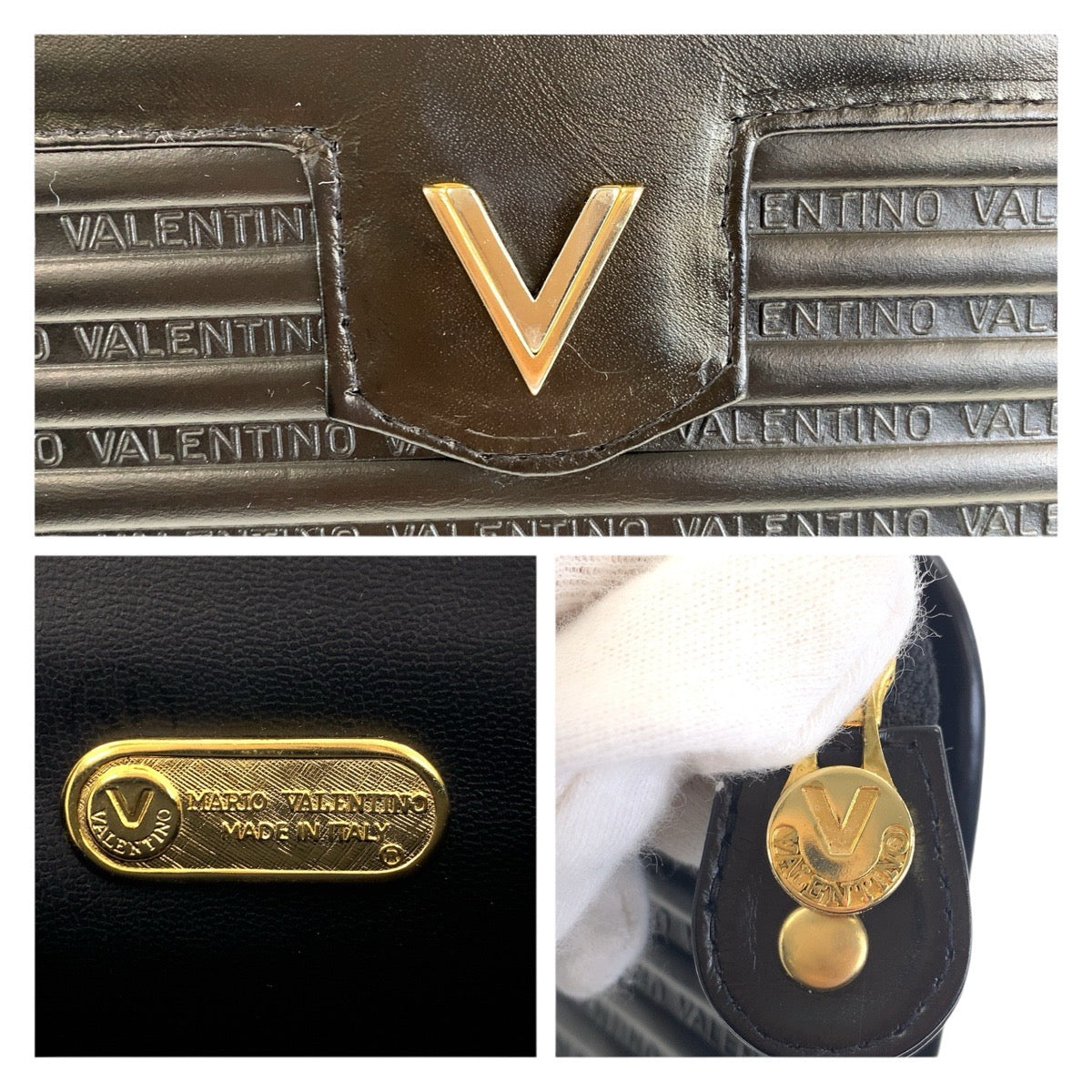 22066
MARIO VALENTINO マリオ ヴァレンティノ ブラック 黒 ゴールド金具 レザー クラッチバッグ セカンドバッグ メンズ ABP2
