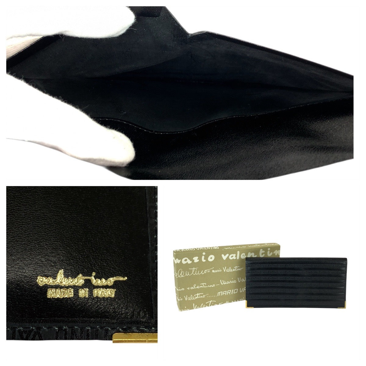 22067
MARIO VALENTINO マリオ ヴァレンティノ ブラック 黒 ゴールド金具 レザー 長財布 ロングウォレット メンズ ABP2