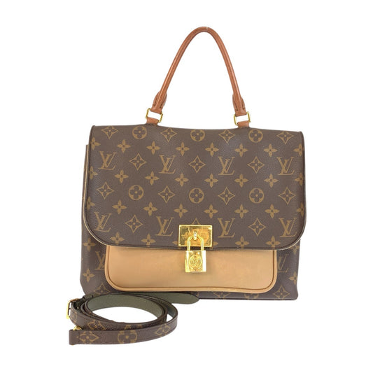 22074
LOUIS VUITTON ルイヴィトン モノグラム マリニャン ブラウン ゴールド金具 PVC / レザー M44257 ハンドバッグ ショルダーバッグ 2way レディース AB