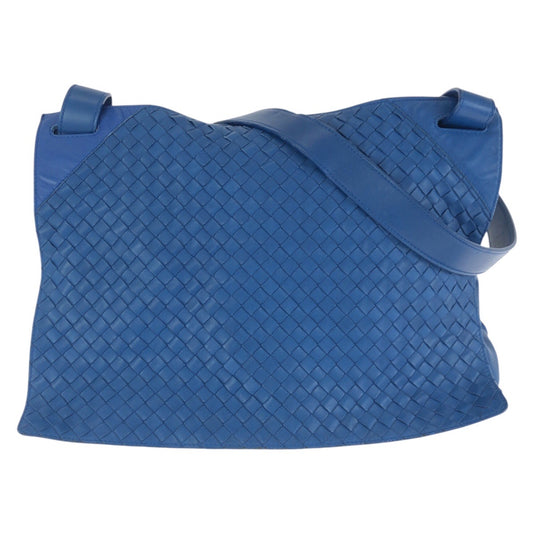 22082
BOTTEGAVENETA ボッテガヴェネタ イントレチャート ブルー レザー ショルダーバッグ メッセンジャーバッグ メンズ ABP56