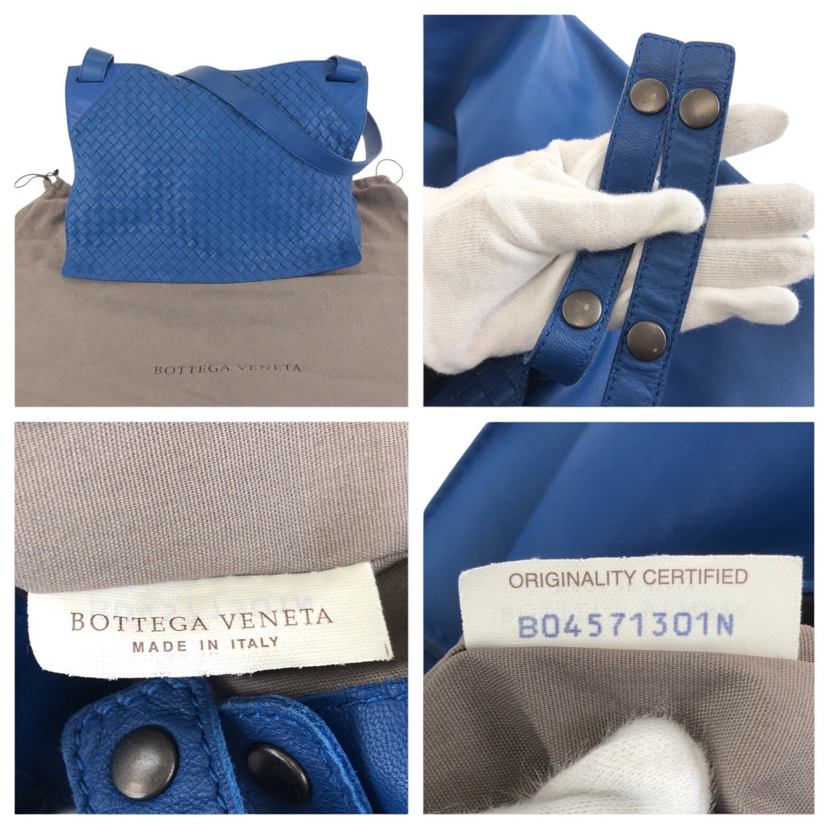 22082
BOTTEGA VENETA Intrecciato Blue Leather Shoulder Bag Messenger Bag Men's ABP56