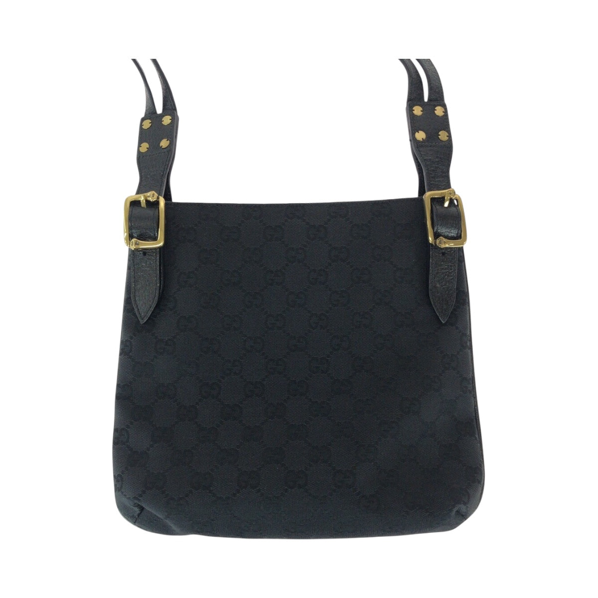 22083
GUCCI グッチ ブラック 黒 ゴールド金具 GGキャンバス / レザー 115415 ショルダーバッグ ポシェット レディース A50