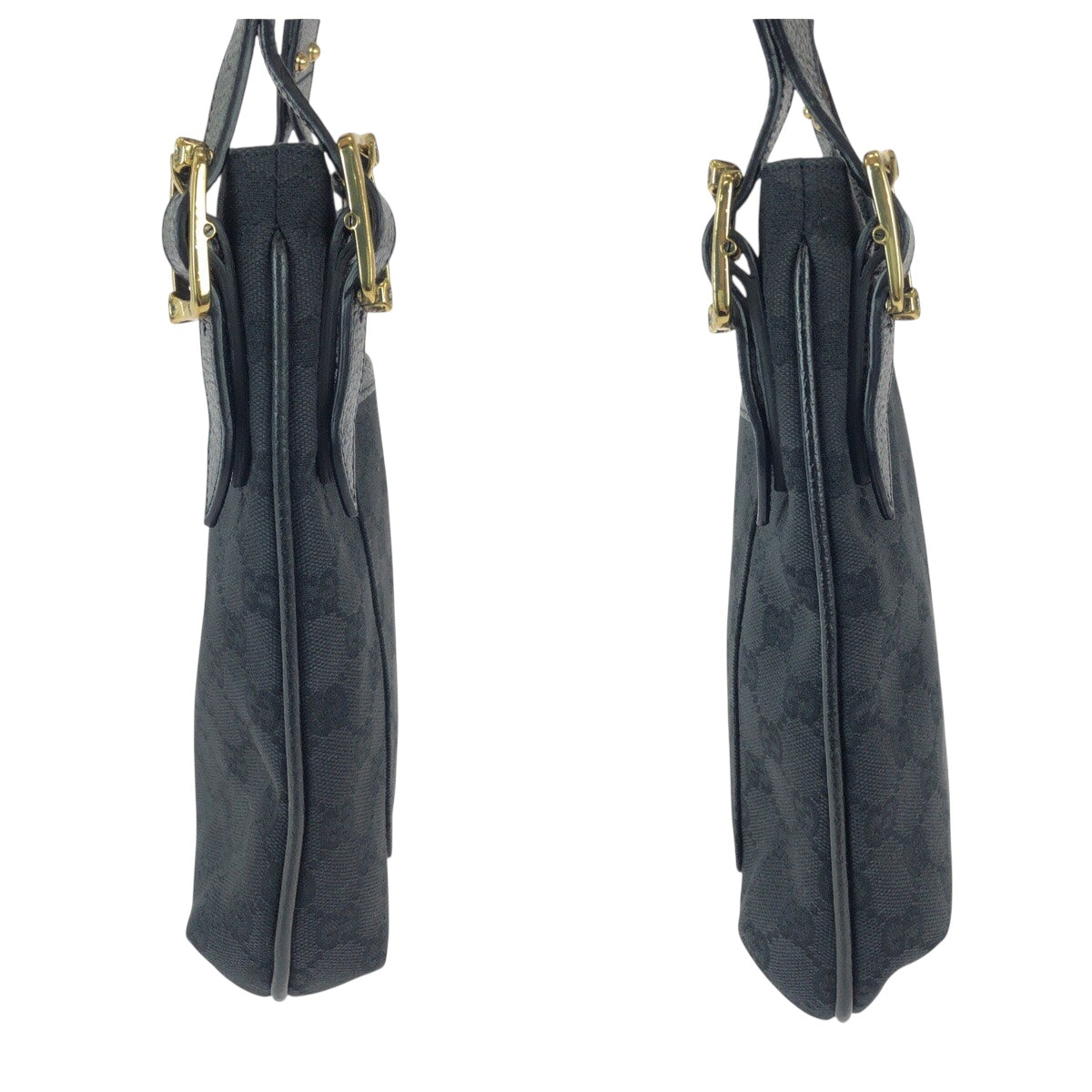22083
GUCCI グッチ ブラック 黒 ゴールド金具 GGキャンバス / レザー 115415 ショルダーバッグ ポシェット レディース A50