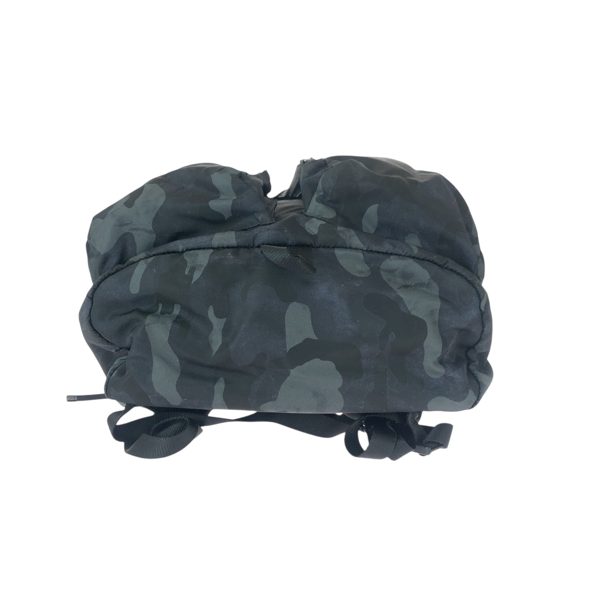 22084
PRADA プラダ テスート V136 カモフラ 迷彩 三角ロゴプレート ブラック グレー ガンメタ金具 ナイロン / レザー リュック・デイパック バックパック メンズ A100