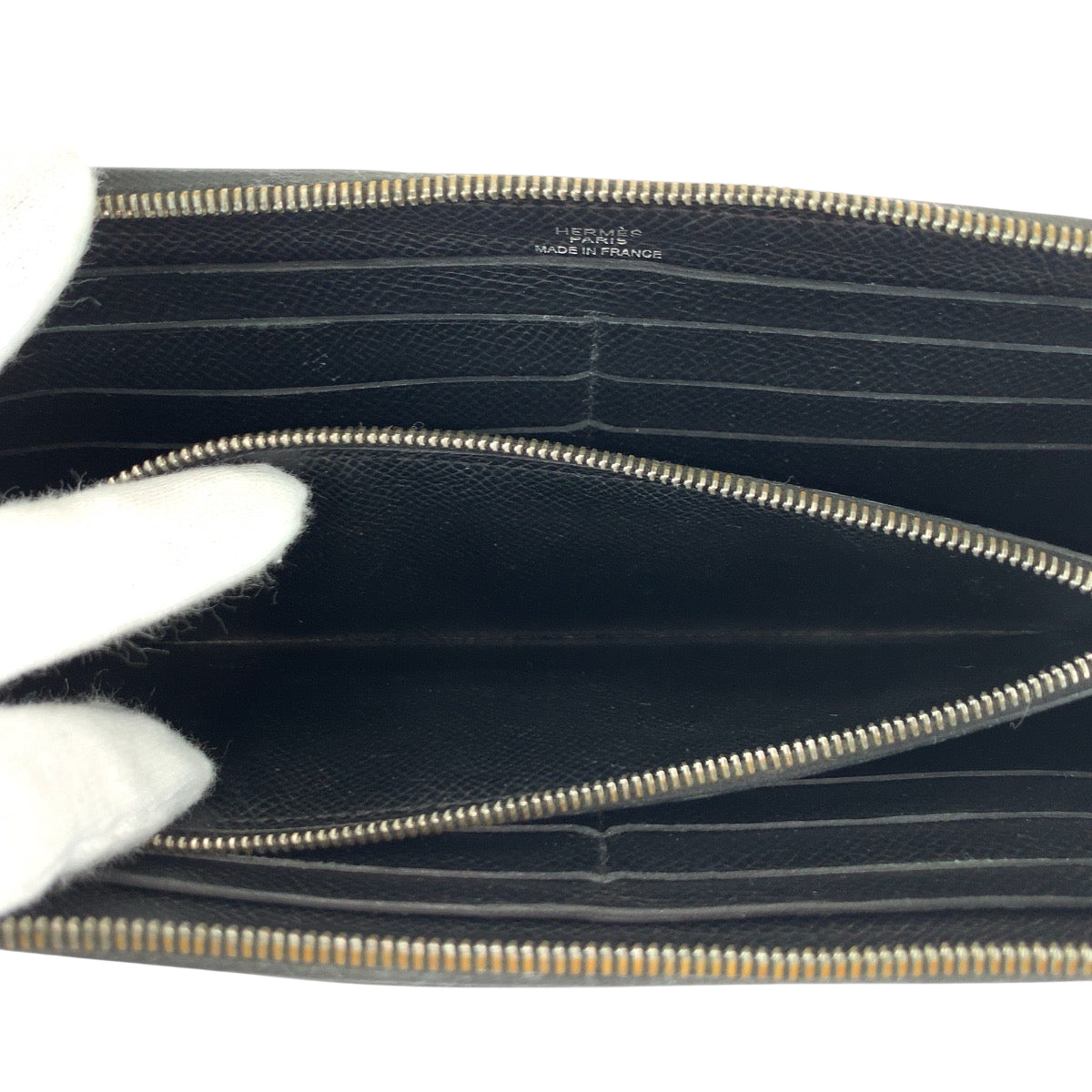 22086
HERMES エルメス アザップロング ノワール ブラック シルバー金具 ヴォーエプソン 長財布 ラウンドファスナー Y刻印 メンズ ABP74