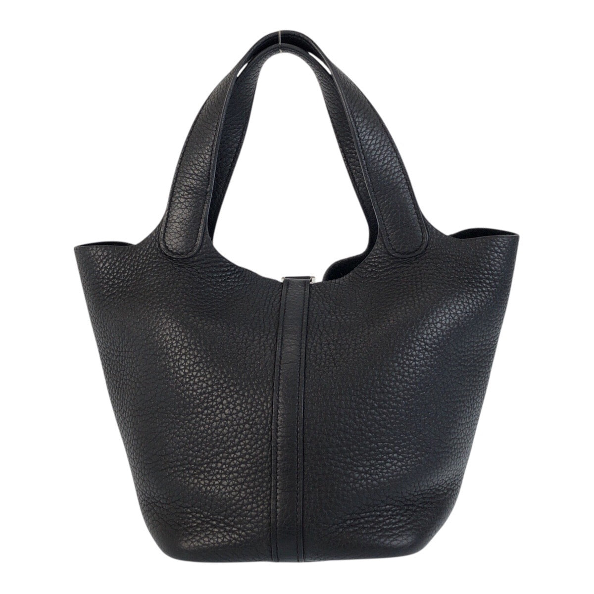 22087
HERMES エルメス ピコタンロックPM ノワール ブラック シルバー金具 トリヨンクレマンス ハンドバッグ トートバッグ U刻印 レディース ABP440